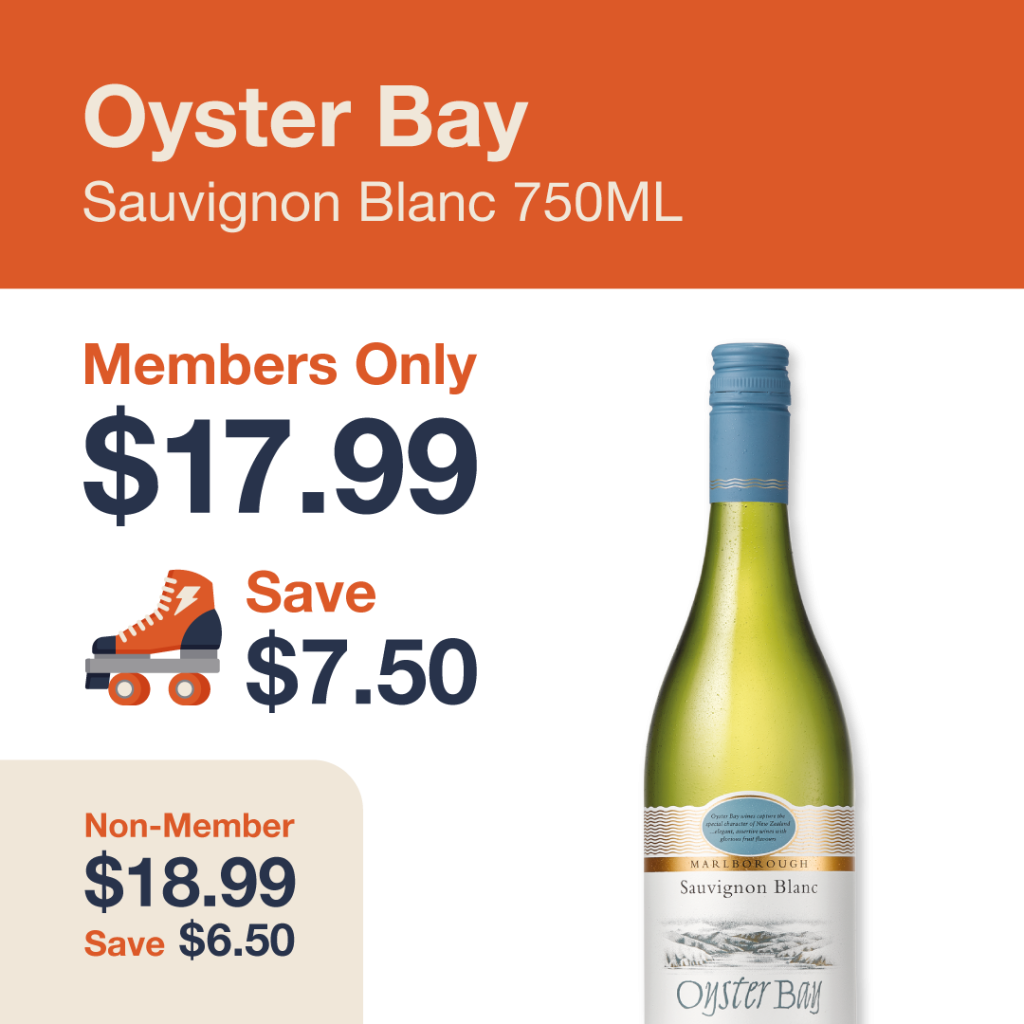 Monthly promo at The Liquor Co. 1977 – Oyster Bay on sale for $17.99 for members and $18.99 for non-members. Save up to $7.50 on this featured wine deal.