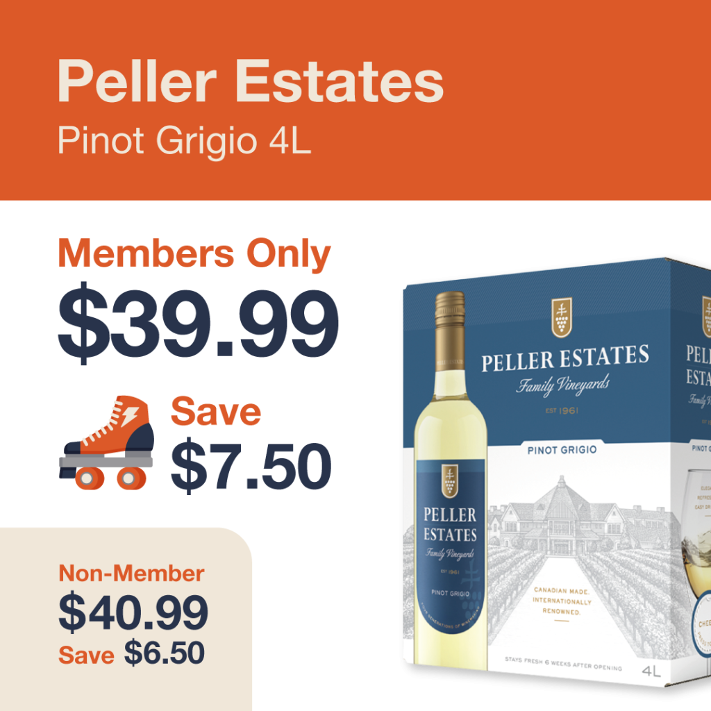 Monthly promo at The Liquor Co. 1977 – Peller Estates on sale for $39.99 for members and $40.99 for non-members. Save up to $7.50 on this featured wine deal.
