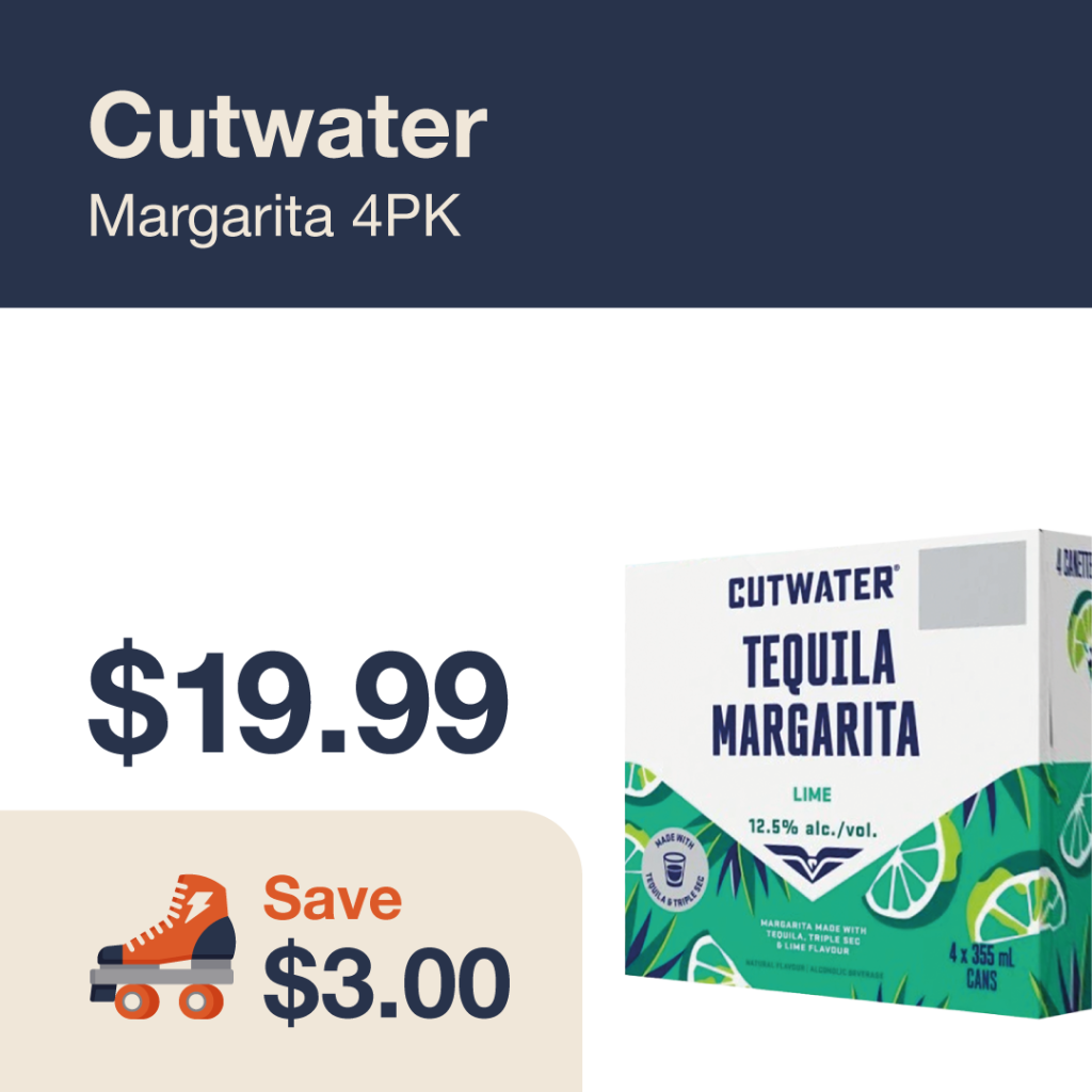 Monthly promo at The Liquor Co. 1977 – Cutwater on sale for $19.99. Save $3.00 on this featured RTD deal.