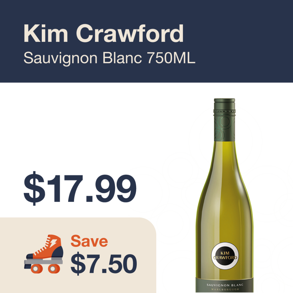 Monthly promo at The Liquor Co. 1977 – Kim Crawford on sale for $17.99. Save $7.50 on this featured wine deal.