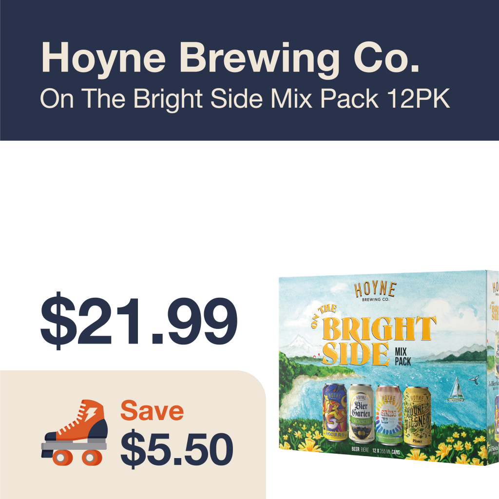 Monthly promo at The Liquor Co. 1977 – Hoyne Brewing Co. On The Bright Side Mix Pack on sale for $21.99. Save $5.50 on this featured beer deal.