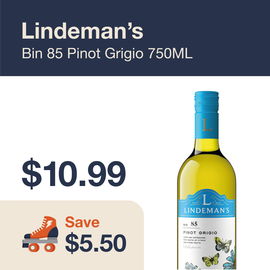 Monthly promo at The Liquor Co. 1977 – Lindeman's Pinot Grigio on sale for $10.99. Save $5.50 on this featured wine deal.