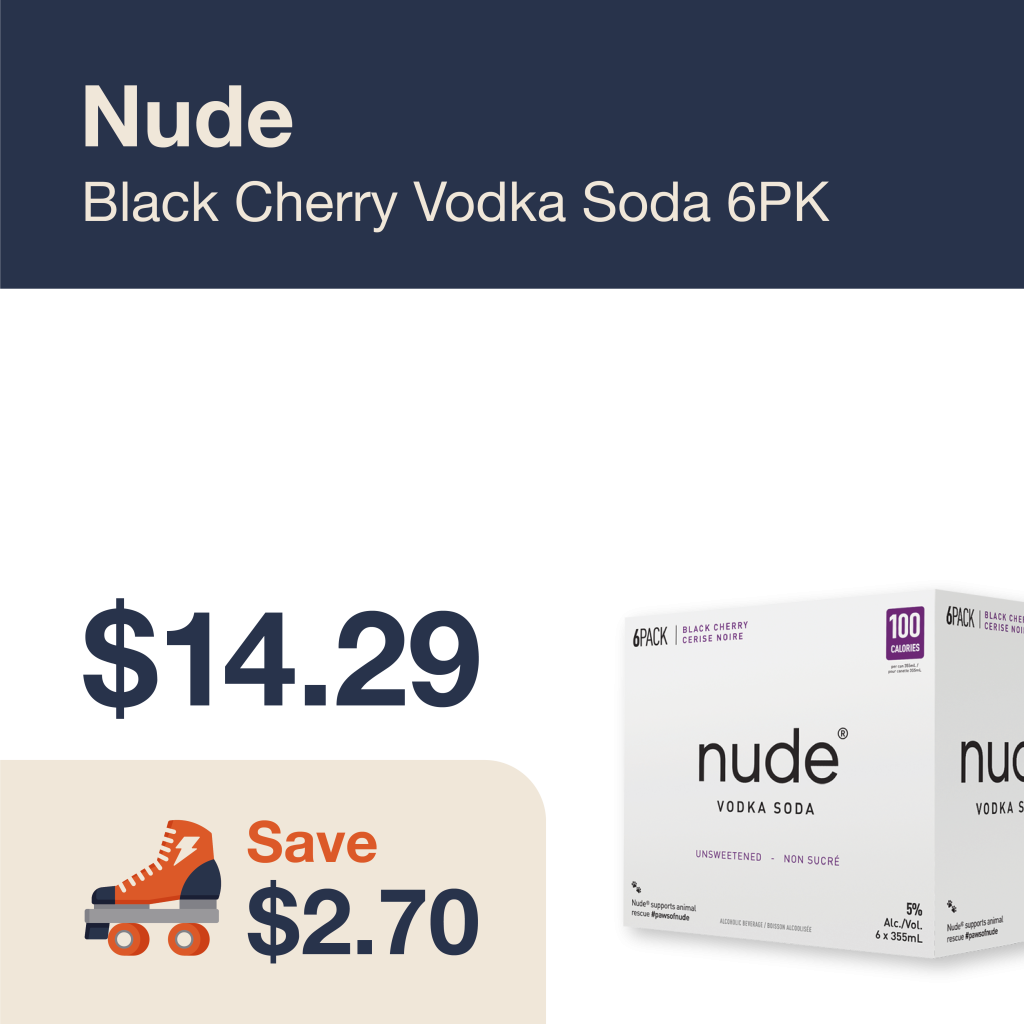 Monthly promo at The Liquor Co. 1977 – Nude Black Cherry Vodka Soda 6 Pack on sale for $14.29. Save $2.70 on this featured RTD deal.