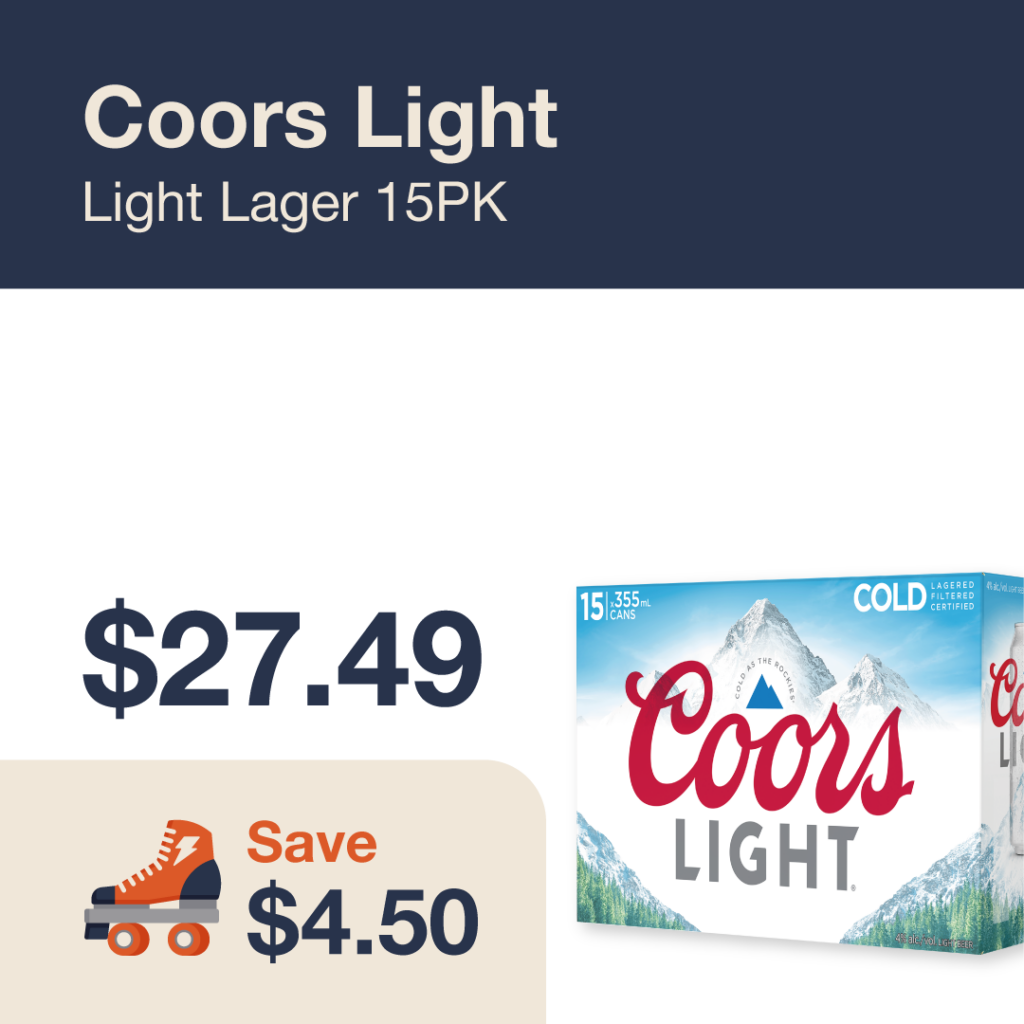Liquor Co. 1977 monthly promo: Coors Light Light Lager 15PK - Save $4.50 on this featured beer deal