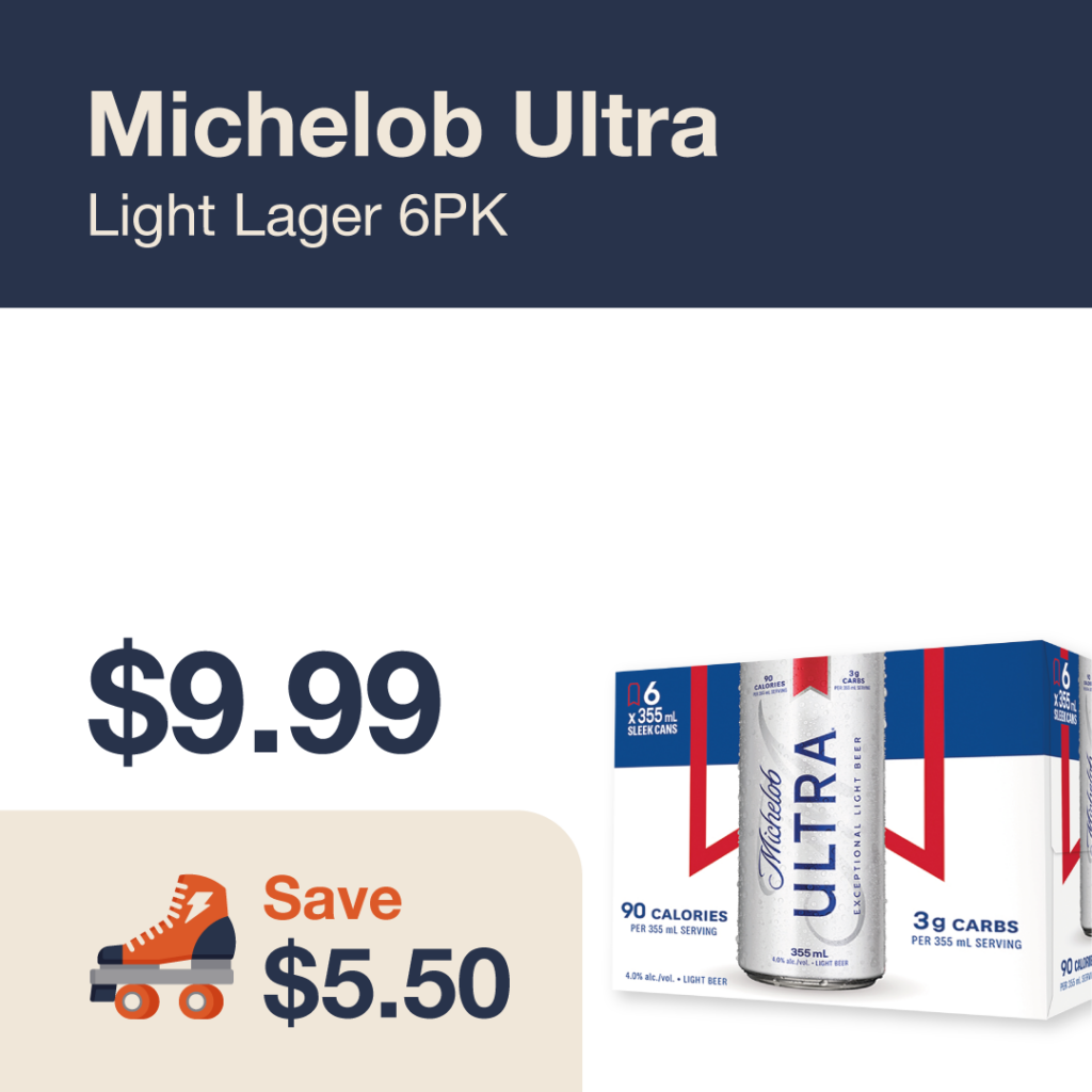 Liquor Co. 1977 monthly promo: Michelob Ultra Light Lager 6PK - Save $5.50 on this featured beer deal