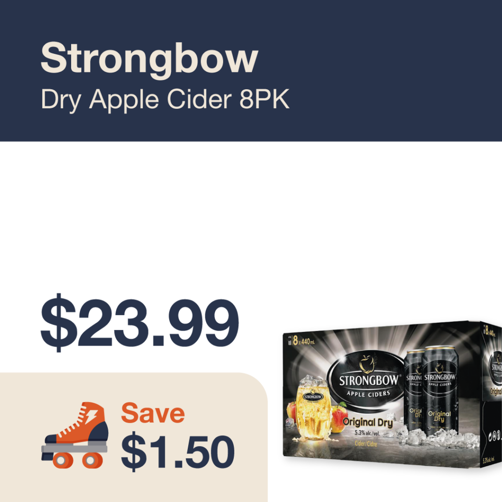 Liquor Co. 1977 monthly promo: Strongbow Dry Apple Cider 8PK - Save $1.50 on this featured cider deal