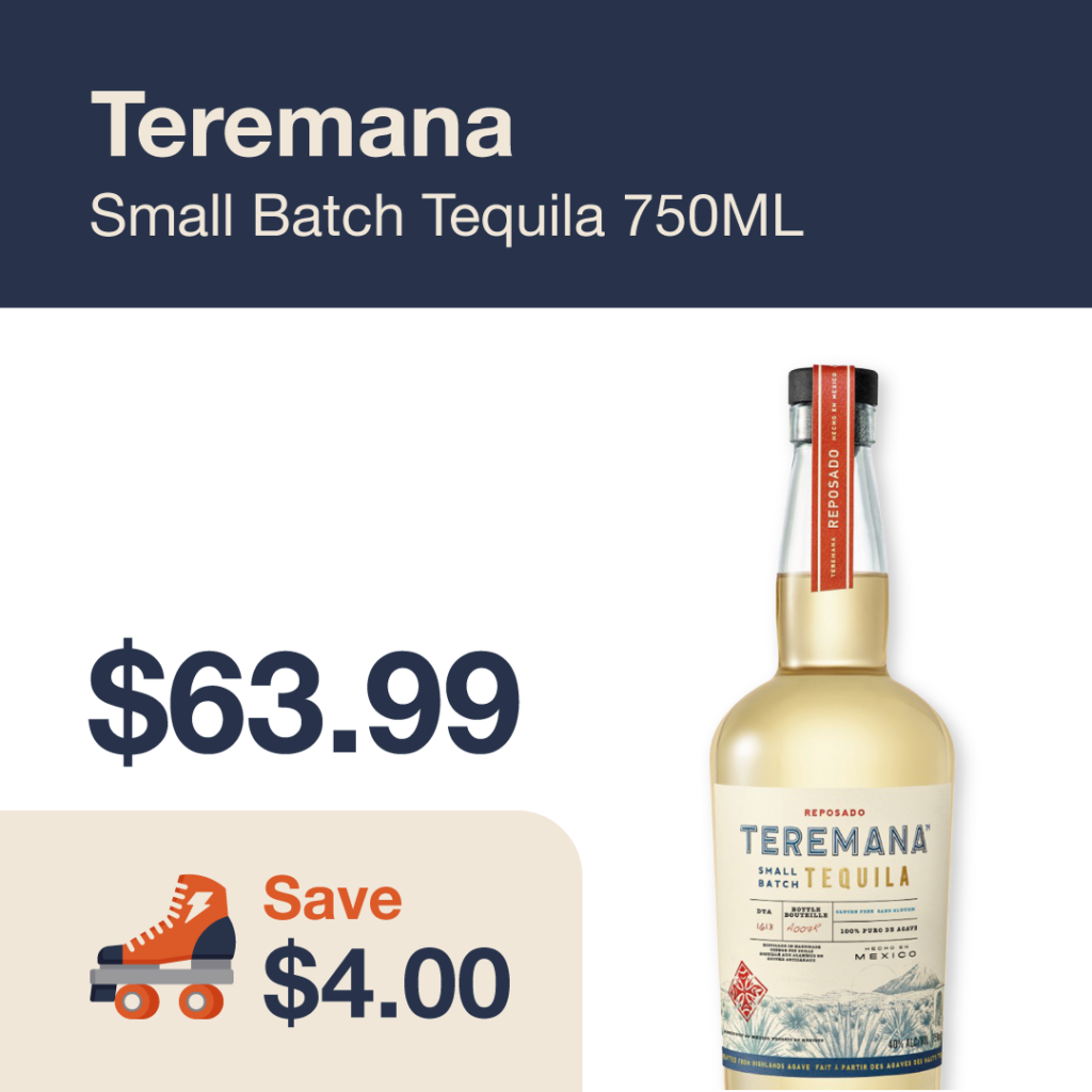 Liquor Co. 1977 monthly promo: Teremana Small Batch Tequila - Save $4.00 on this featured spirit deal