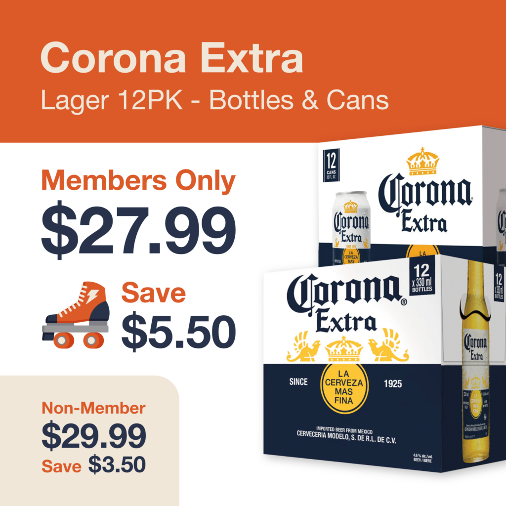 Liquor Co. 1977 monthly promo: Save $3.50 on Corona 12PK - Members save $5.50 on this featured beer deal