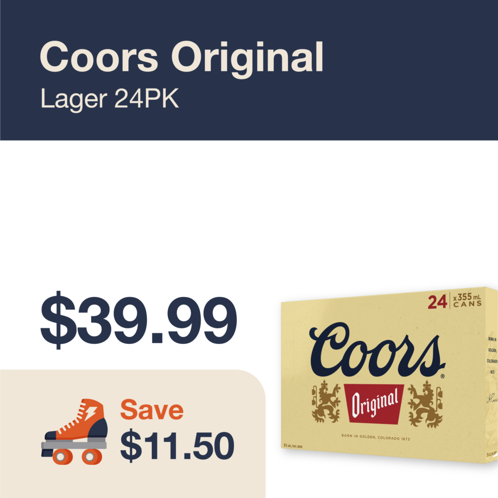 Liquor Co. 1977 monthly promo: Coors Original - Save $11.50 on this featured beer deal.