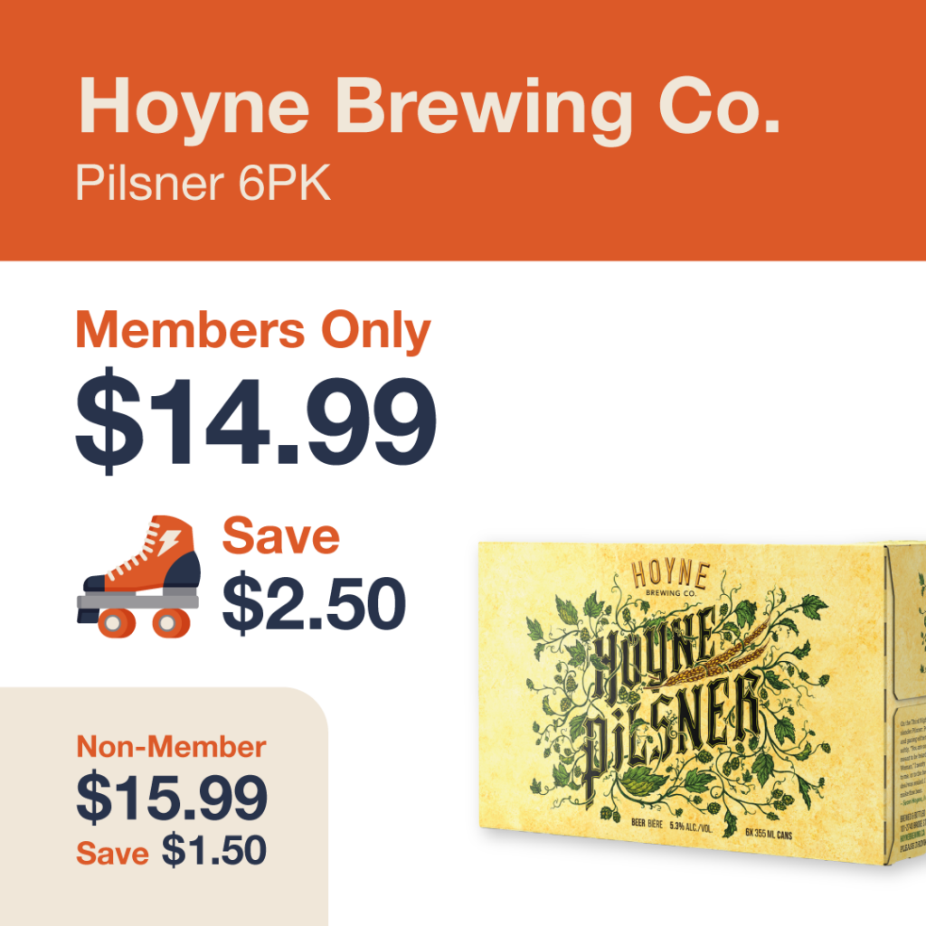 Liquor Co. 1977 monthly promo: Save $1.50 on Hoyne Brewing Co. Pilsner 6pk - Members save $2.50 on this featured beer deal