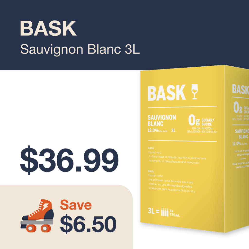 Liquor Co. 1977 monthly promo: Bask Pinot Sauvignon Blanc 3L - Save $6.50 on this featured wine deal.
