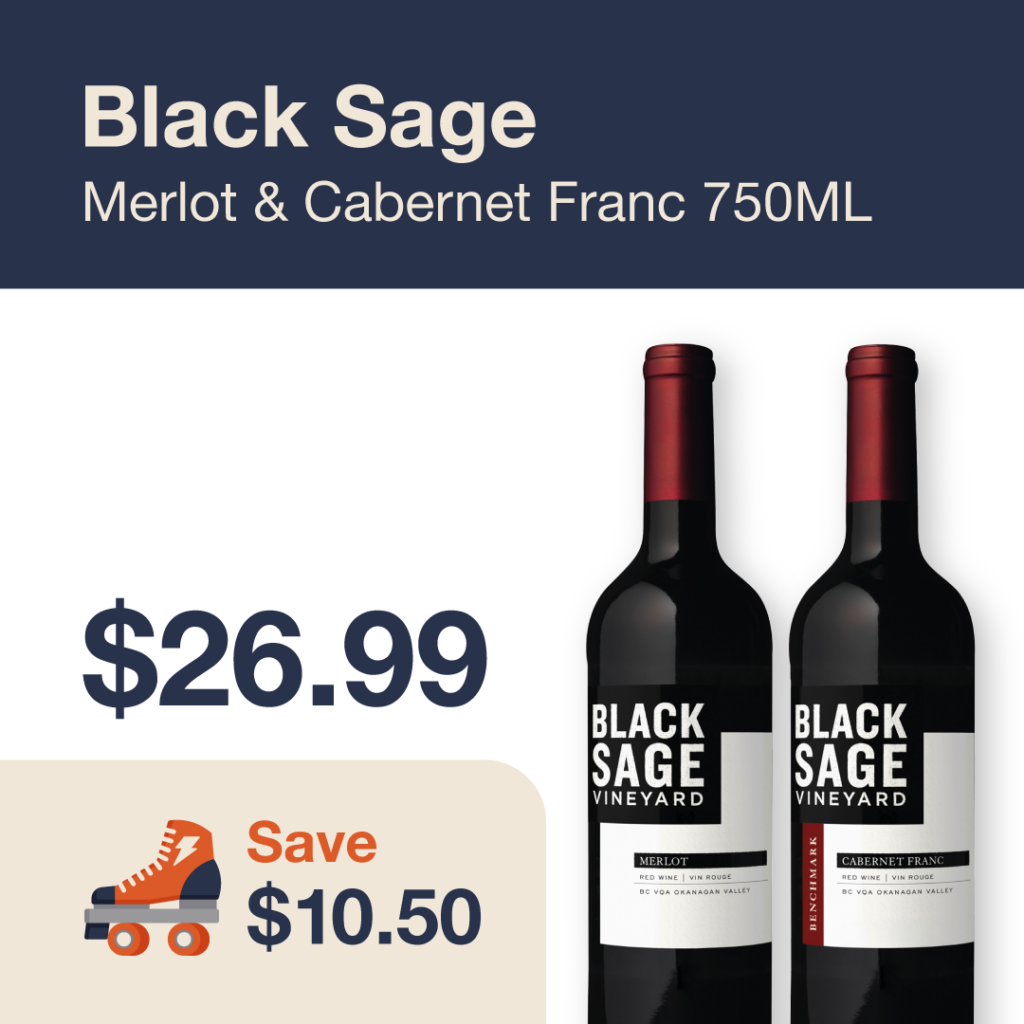 Liquor Co. 1977 monthly promo: Black Sage Merlot & Cabernet Franc - Save $10.50 on this featured wine deal.