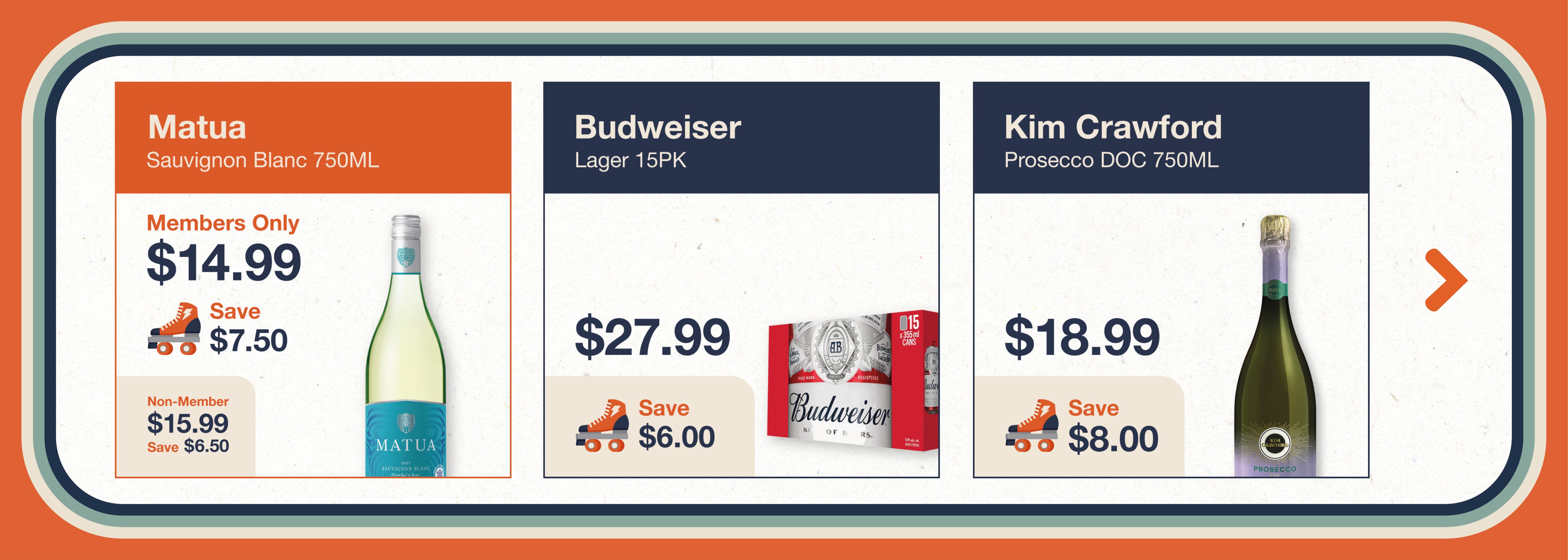 Monthly Promos at The Liquor Co. 1977. Beer Wine and Spirits on Sale. Peninsula Co-op Members save even more