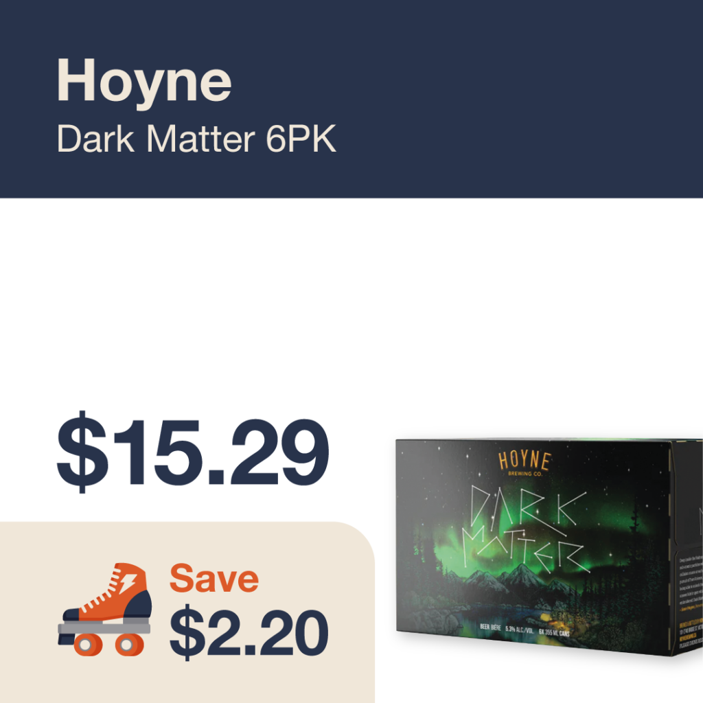 Liquor Co. 1977 monthly promo: Save $2.00 on Hoyne Dark Matter 6PK