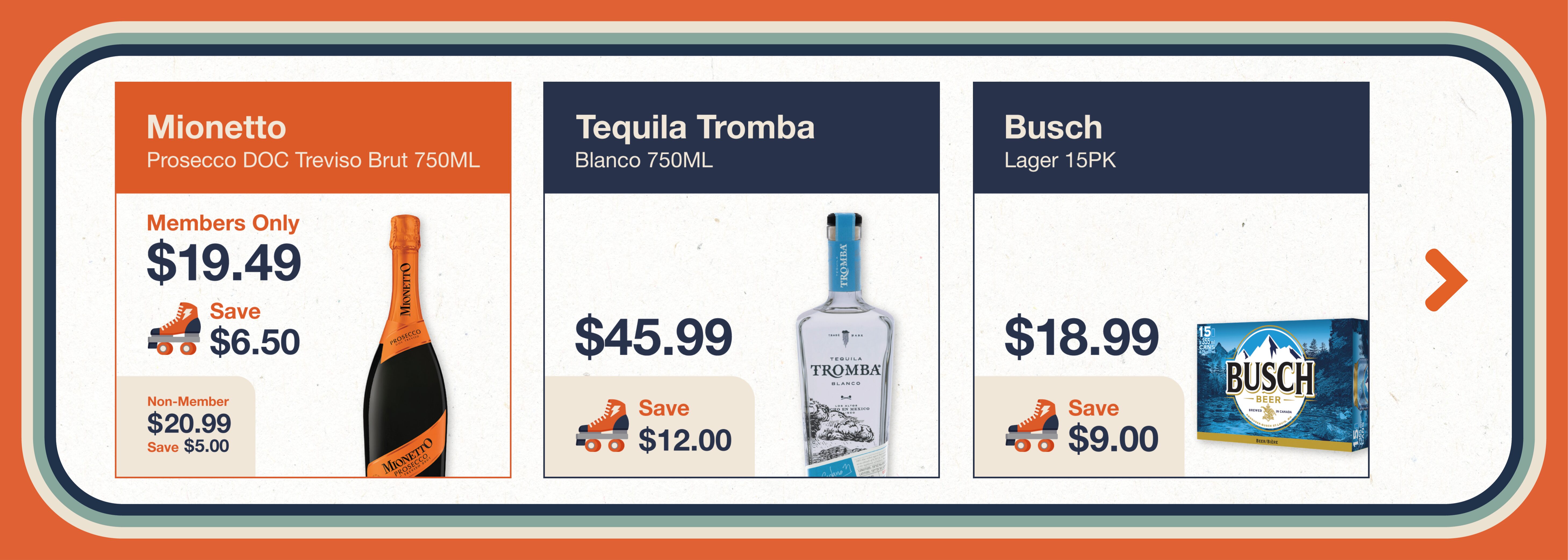 Monthly Promos at The Liquor Co. 1977. Beer Wine and Spirits on Sale. Peninsula Co-op Members save even more