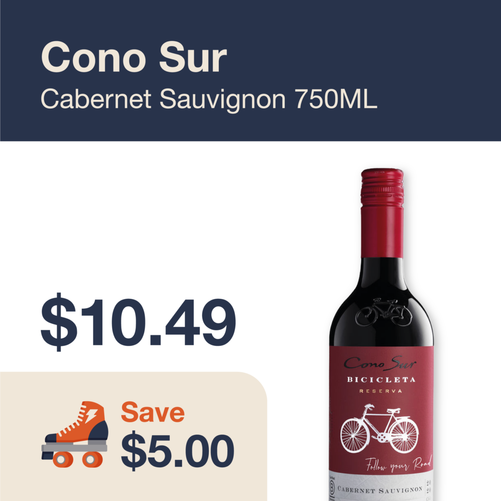 Liquor Co. 1977 monthly promo: Save $5.00 on Cono Sur Cabernet Sauvignon 750ML
