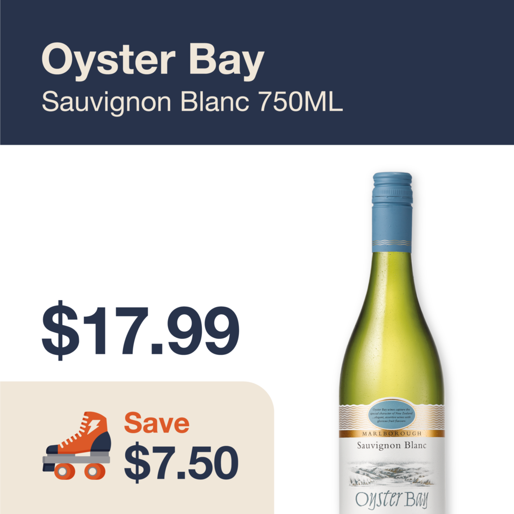Liquor Co. 1977 monthly promo: Save $7.50 on Oyster Bay Sauvignon Blanc 750ML