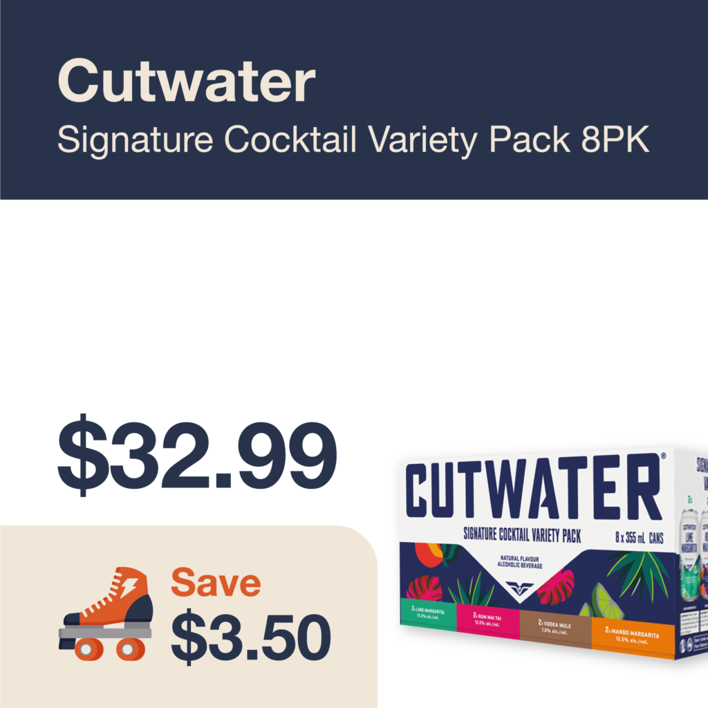 Liquor Co. 1977 monthly promo: Save $3.50 on Cutwater Signature Cocktail Variety Pack 8PK