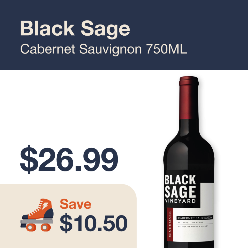 Liquor Co. 1977 monthly promo: Save $10.50 on Black Sage Cabernet Sauvignon 750ML
