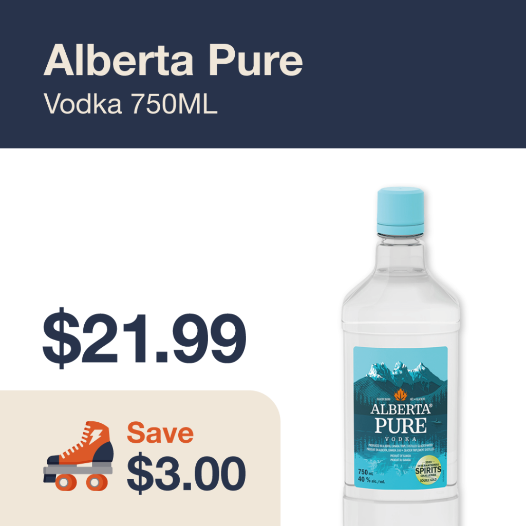 Liquor Co. 1977 monthly promo: Save $3.00 on Alberta Pure Vodka 750ML