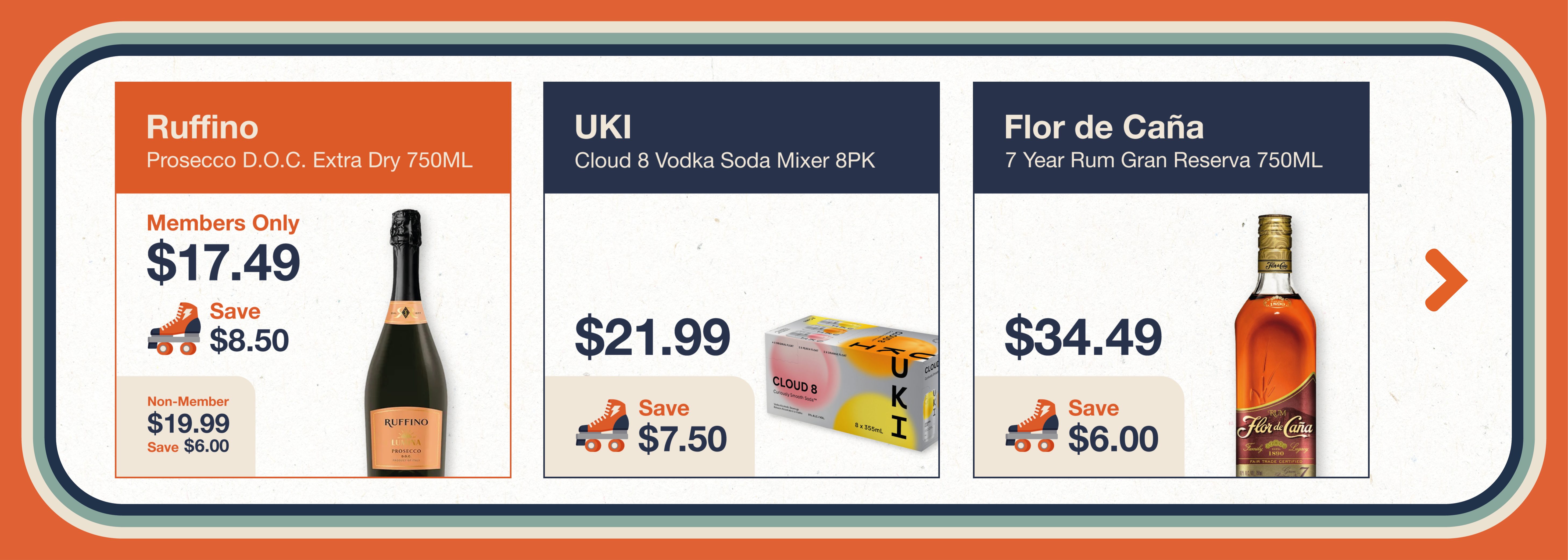 Monthly Promos at The Liquor Co. 1977. Beer Wine and Spirits on Sale. Peninsula Co-op Members save even more