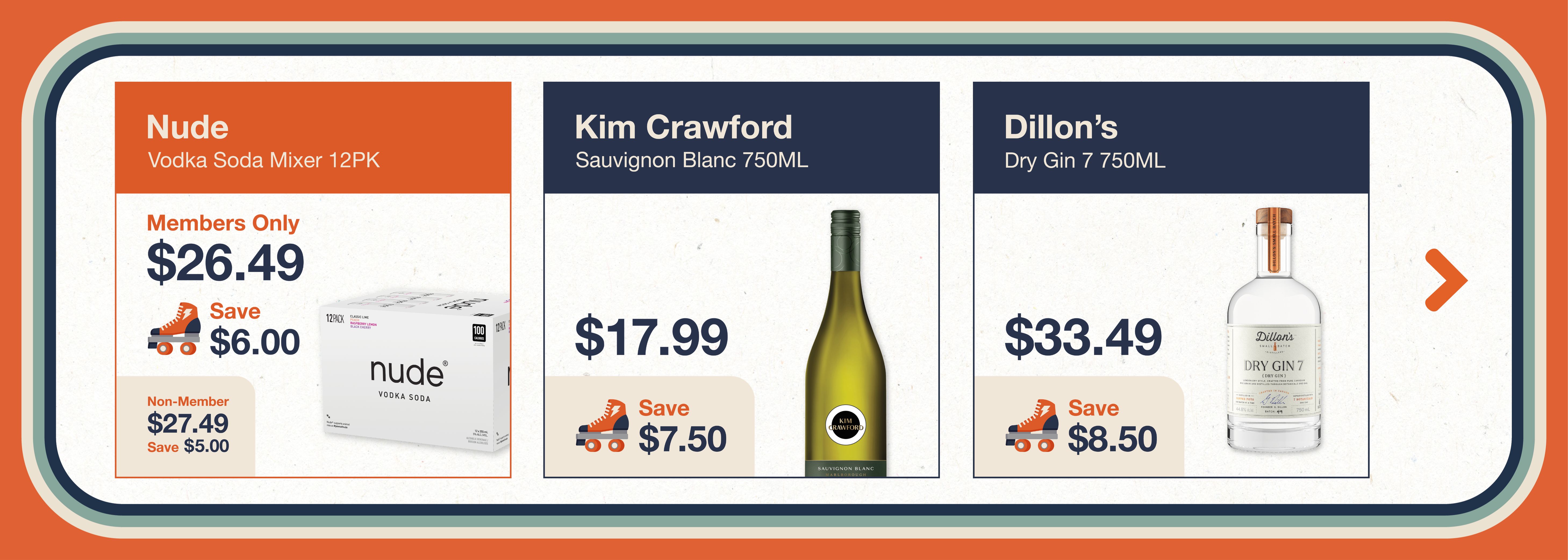 Monthly Promos at The Liquor Co. 1977. Beer Wine and Spirits on Sale. Peninsula Co-op Members save even more
