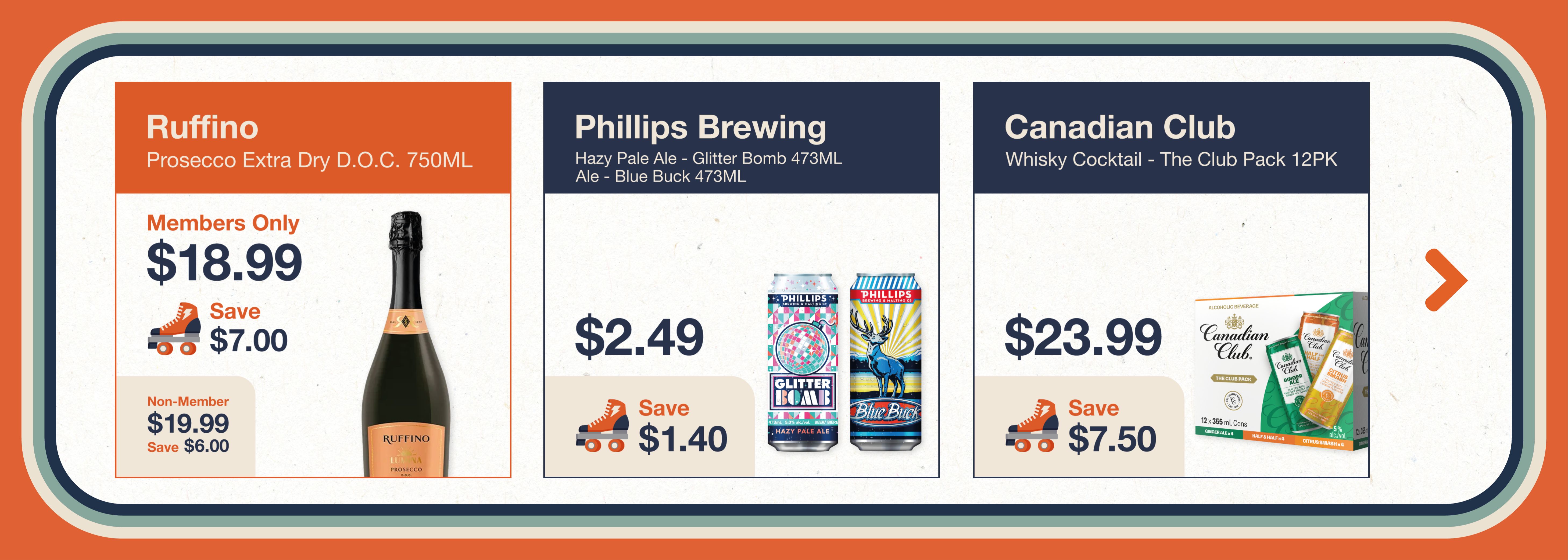 Monthly Promos at The Liquor Co. 1977. Beer Wine and Spirits on Sale. Peninsula Co-op Members save even more