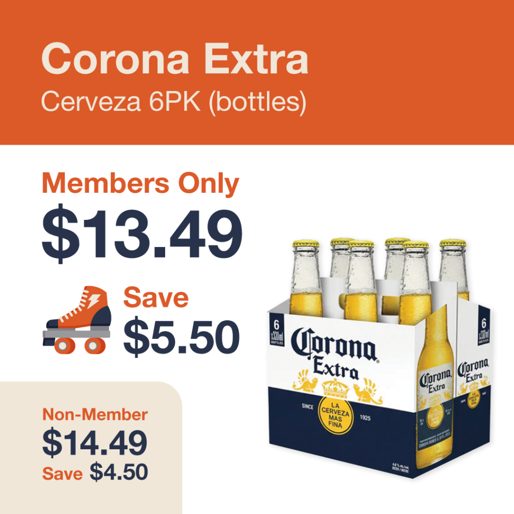 Liquor Co. 1977 monthly promo: Save $4.50 on Corona Extra Cerveza 6PK bottles - Members save $5.50 on this featured beer deal