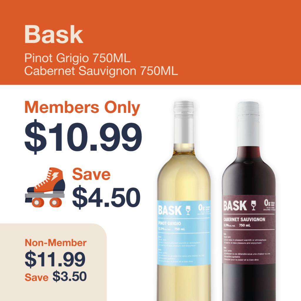 Liquor Co. 1977 monthly promo: Save $3.50 on Bask Pinot Grigio 750ML and Cabernet Sauvignon 750ML - Members save $4.50 on this featured wine deal