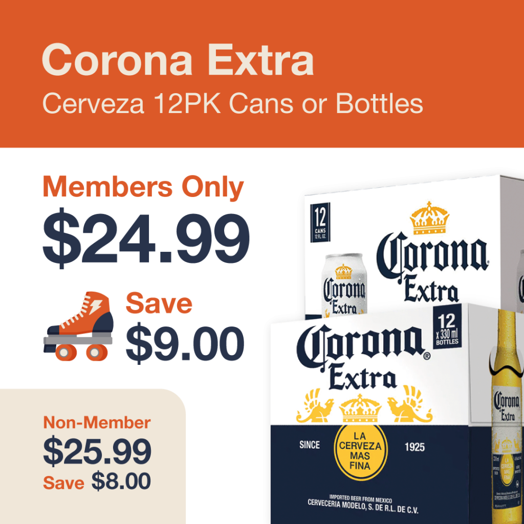 Liquor Co. 1977 monthly promo: Save $8.00 on Corona Extra Cerveza 12PK Cans or Bottles - Members save $9.00 on this featured beer deal