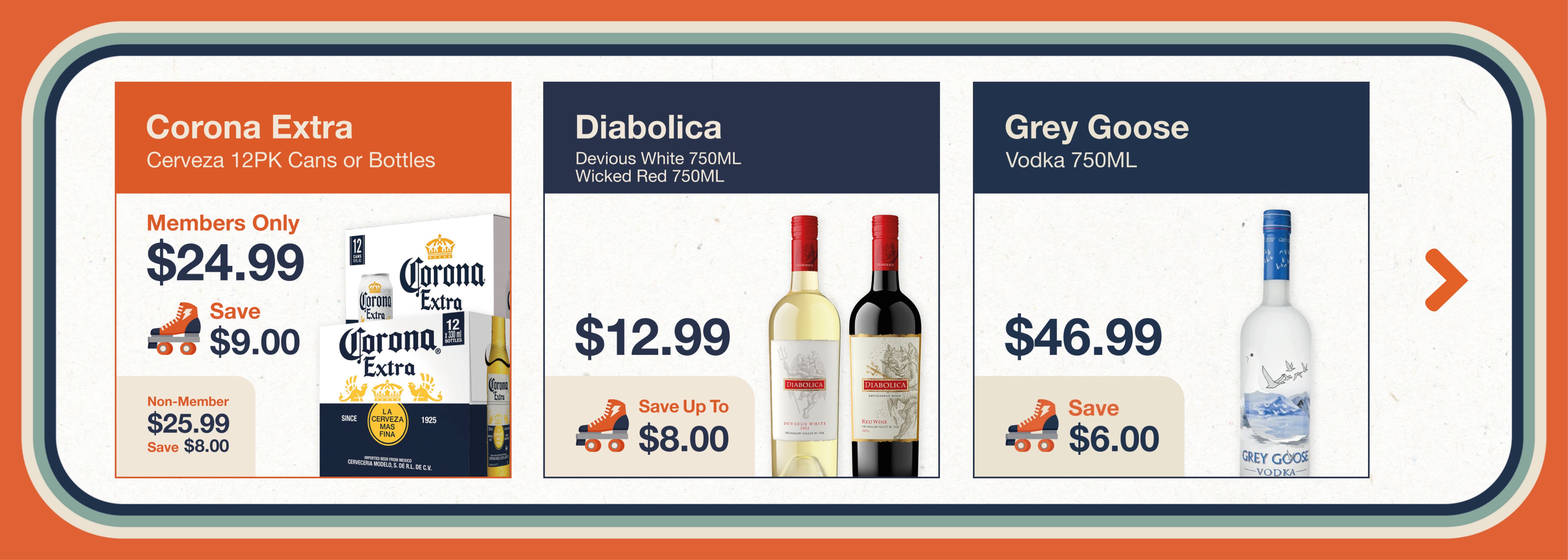 Monthly Promos at The Liquor Co. 1977. Beer Wine and Spirits on Sale. Peninsula Co-op Members save even more